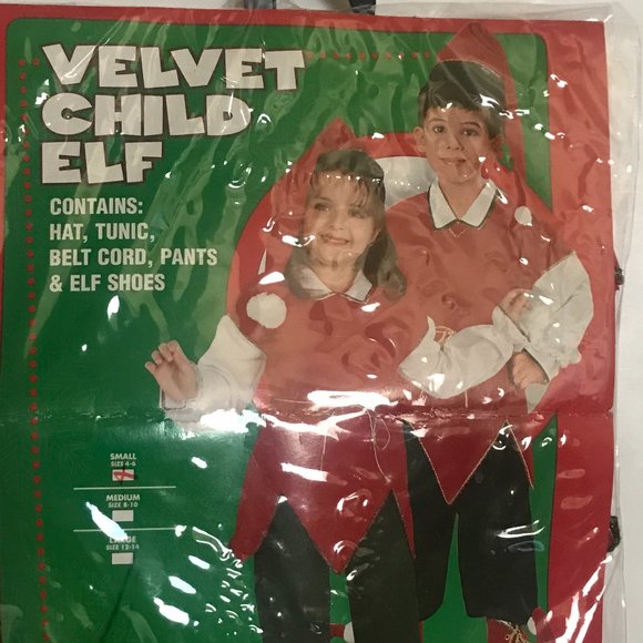 Elf Costume Child Size Small 4-6 - Picture 1 of 16